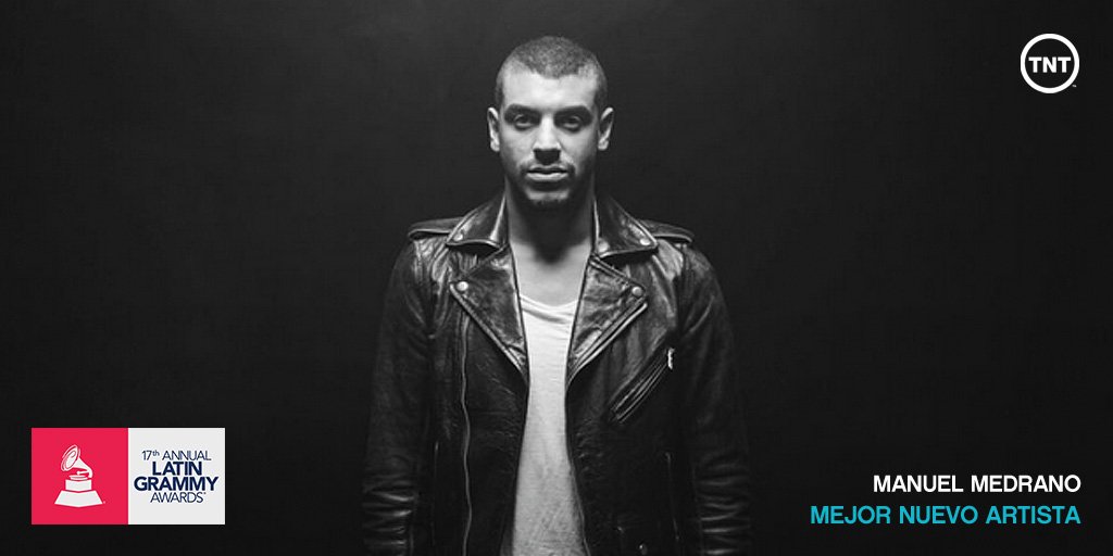 TNTLA's tweet photo. ¡Felicitaciones, @Manuelmdrano! Desde Cartagena el Mejor Artista Nuevo del Año #LatinGrammyTNT https://t.co/uYmURyuXTn