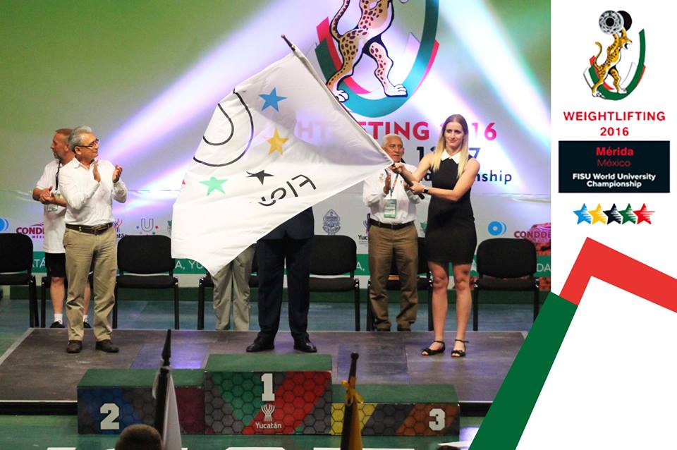 wwucmex2016's tweet photo. With the delivery of the FISU flag to Poland, we closed 4 fabulous days of competition. Thank you very much and good trip back home! https://t.co/rQqVo07fTi