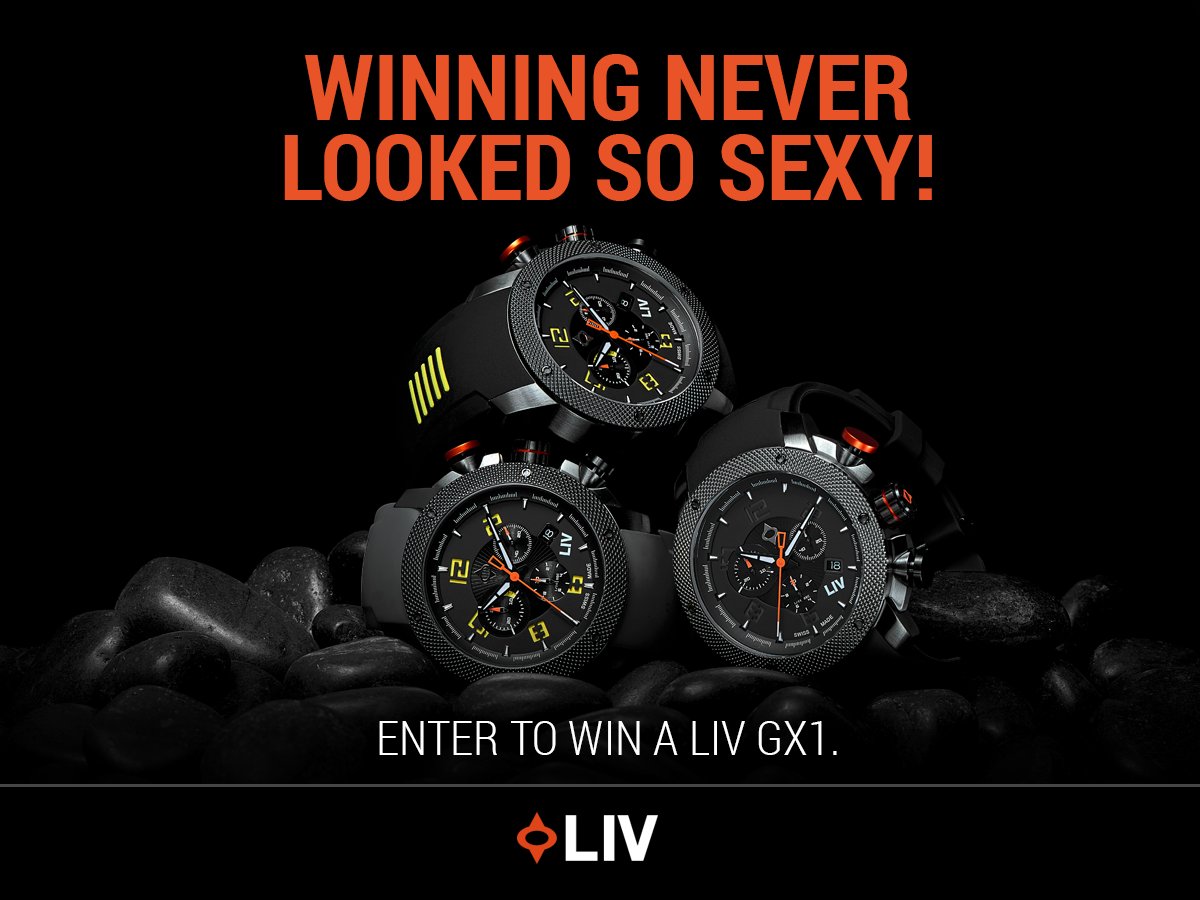 LIVwatches's tweet photo. RIGHT NOW! Win a $590.00 LIV GX1 Swiss Chrono. Just click on this link https://t.co/nqzAOBa0yY https://t.co/JRMqvcDP9K