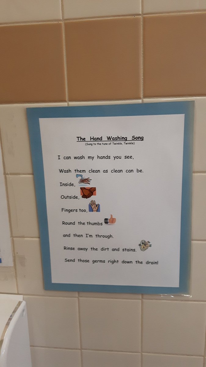 Cute song to sign while washing away the germs.