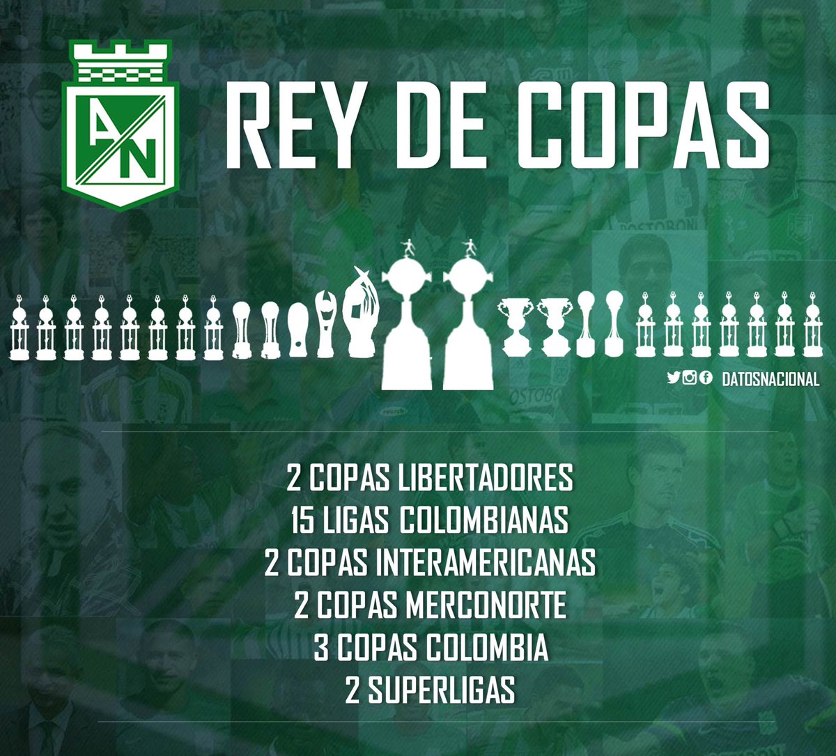 Resultado de imagen para atletico nacional titulos ganados
