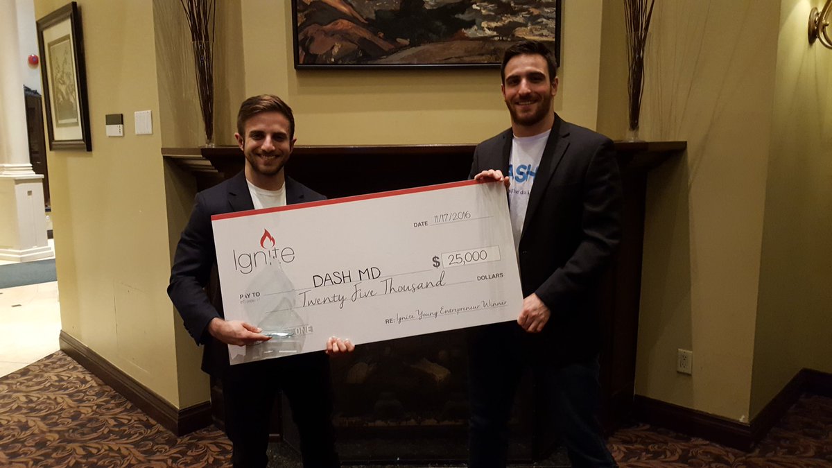 spark_centre's tweet photo. Congratulations to our two #IgniteDurham winners! @Dash_Health & @OpusGel! Taking home $25k each!! #PPBAA16 https://t.co/gmJfKOU6dx