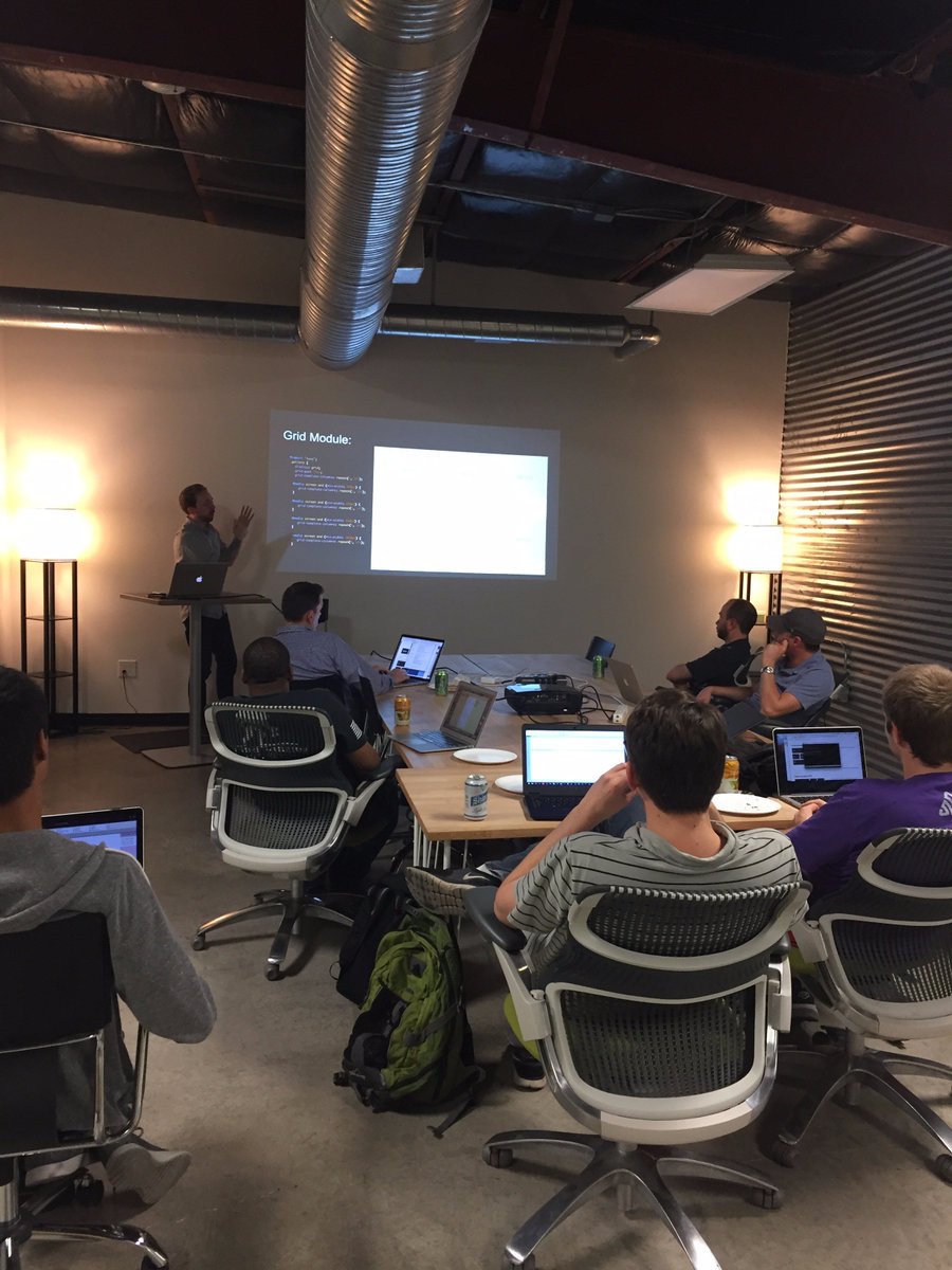 ATXSass's tweet photo. Talkin CSS Grid Layout w/ @iammikecohen! So much to learn...and unlearn. https://t.co/1fu3eKNJHq