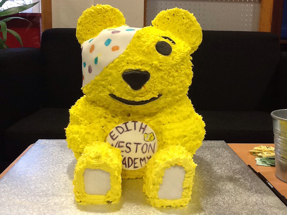 Cake raffle today £1 - all proceeds to #ChildrenInNeed.  Thank you Mrs Nasau, amazing cake!