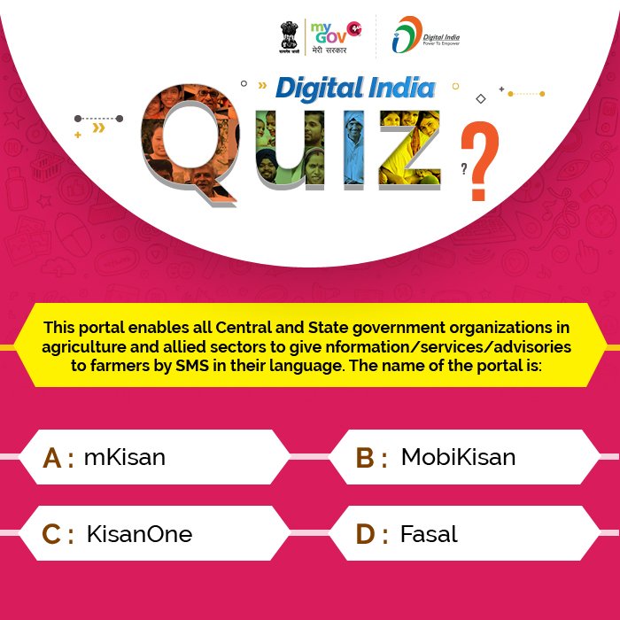 Here comes the next question! Participate here - mygov.in/simple-page/di… #DigitalIndiaQuiz