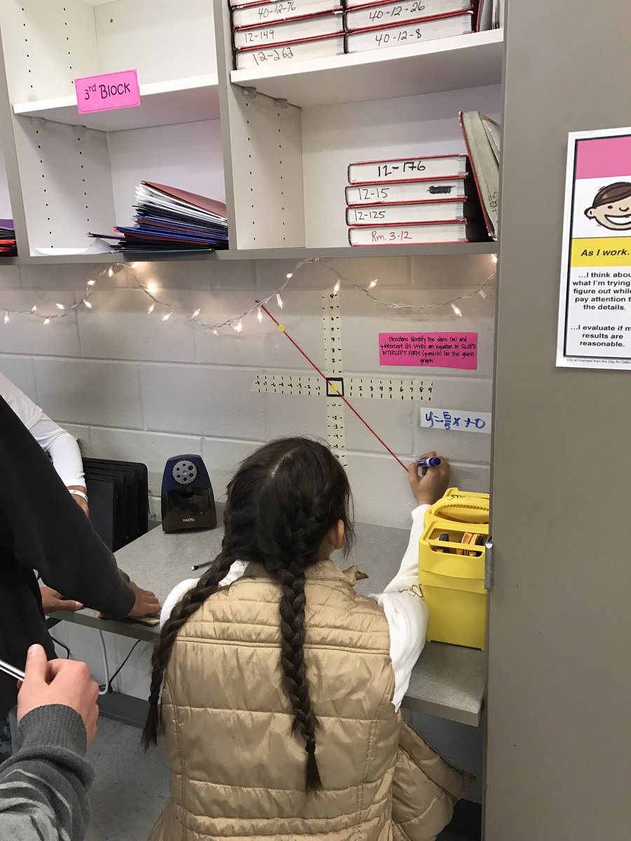 ms_morris_'s tweet photo. A couple pictures from practicing with slope-intercept form. This was a fun day!  #ehslearn https://t.co/HC8rnj7LcB