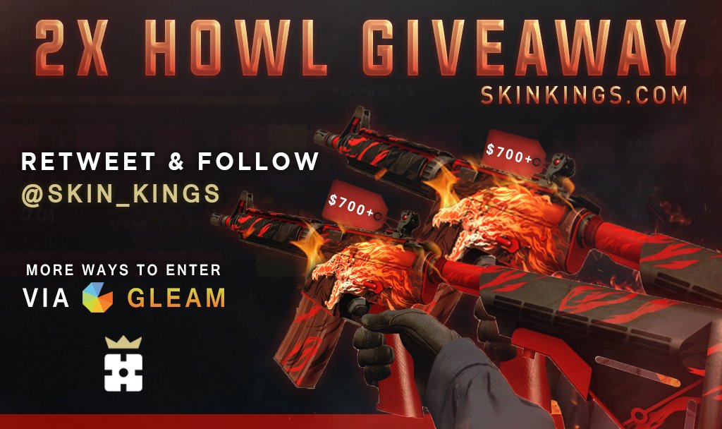 Skin_Kings's tweet image. What better way than to launch with a 2x Howl Giveaway!
goo.gl/EceH0L 
Good luck everyone!