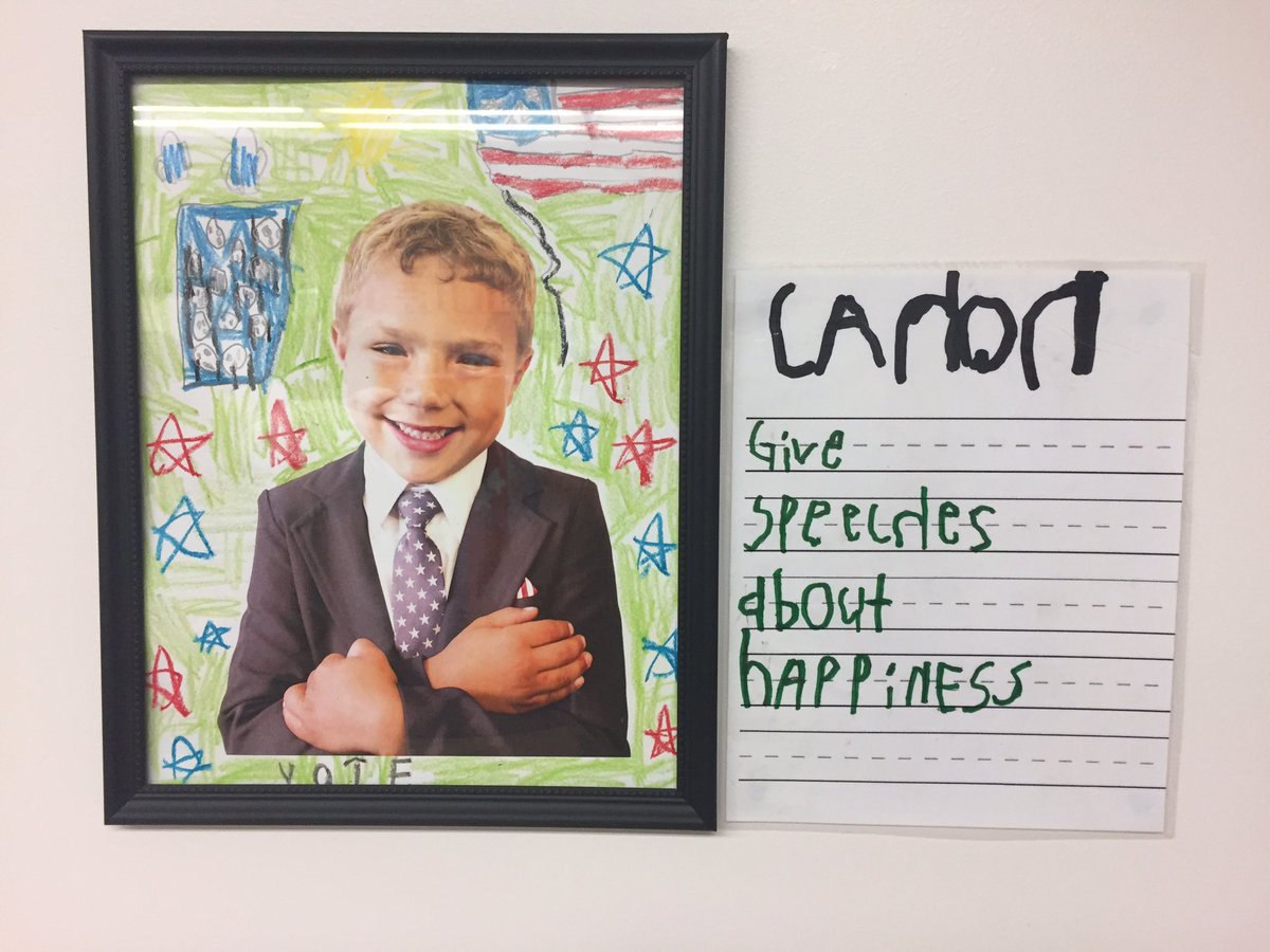 My son's first ever exhibition tonight at <a href="/HTePointLoma/">HTePL</a> for his "Kinder Campaign" project... "if i were president I would..."   amen?! #PBL