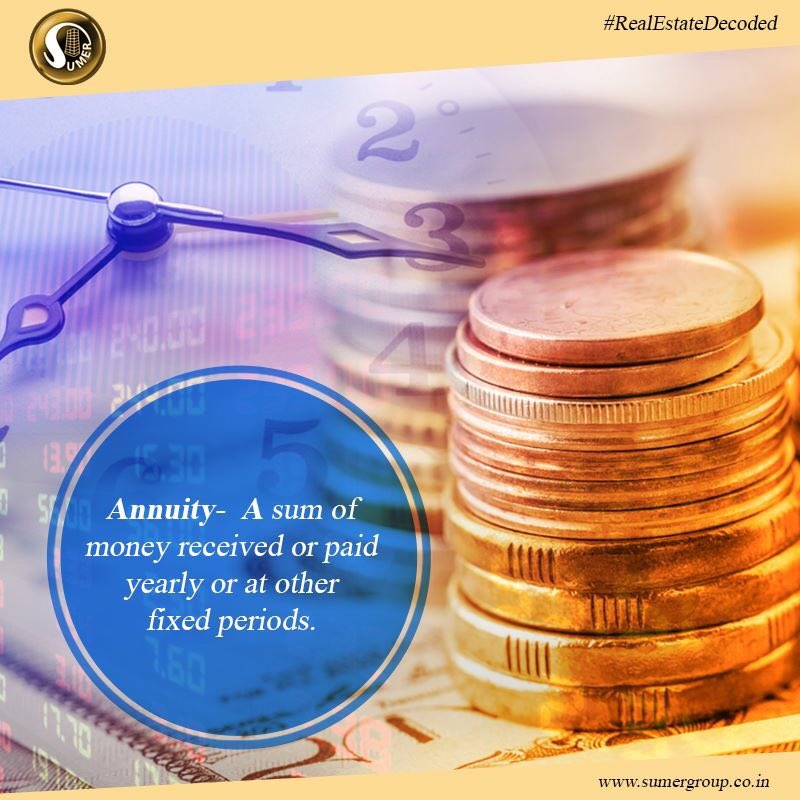 SumerGroupCo's tweet photo. Learn a real estate term each week. Our word of the week is Annuity.
#RealEstateDecoded https://t.co/syEUbV6kY6