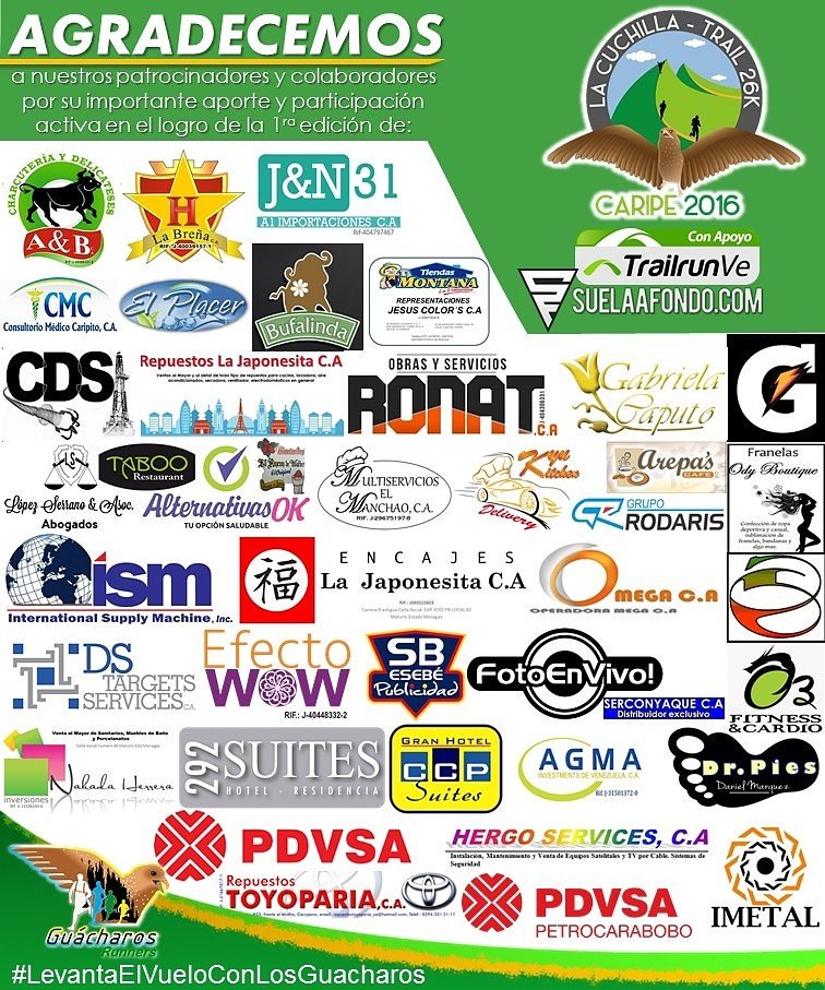 GuacharosR's tweet photo. Seguimos agradeciendo a nuestros patrocinantes y aliados muchas gracias
#lacuchillatrail éxito total https://t.co/23NQ22fmuN
