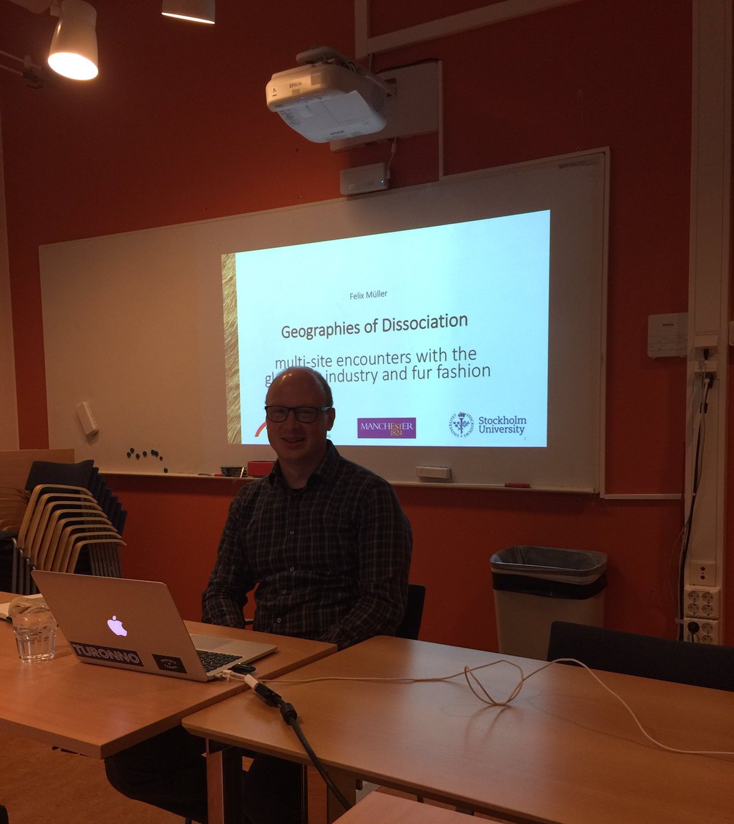 CCEBasel's tweet photo. #CCE5 participant Felix Muller is giving a seminar at the Dept of Social & Economic Geography at Uppsala University https://t.co/SjeMs1rN7n