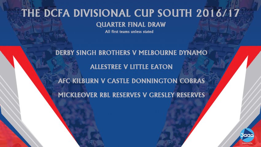 🏆 COUNTY CUPS 🏆
Divisional South Q/F Draw