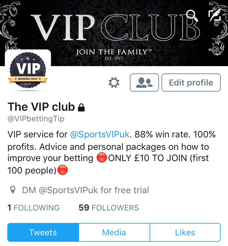 SportsVIPuk's tweet image. 🔴OUR VIP SERVICE @VIPbettingTip free 1 day trails every Friday. Only £10 to join for first 100 people🔴