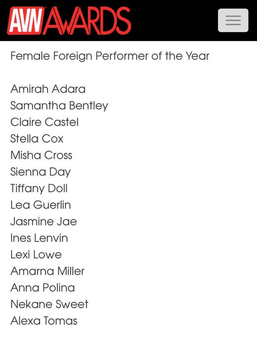 I can't believe I've been nominated for Best Foreign Female Performer of the Year at @avnawards &amp; @XBIZAwards<a href="/tag/casualselfie"class="tags"><span>#casualselfie</span></a><a href="/tag/sexystella"class="tags"><span>#sexystella</span></a>