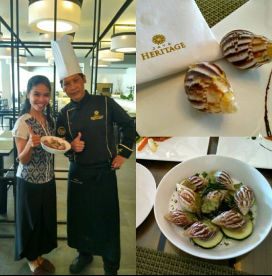 Sonora998's tweet image. Kru Sonora @linapuspita79 berkesempatn mencoba menu baru #EscargoBourguignonne bln November #Javaheritagehotel Purwokerto #InfoKulinerSonora