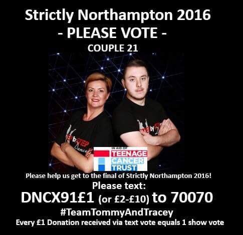 VOTE for TOMMY AND TRACEY Votes open 8.20pm-9pm Saturday!

Txt DNCX91£5 to 70070(or any amount from £1-£10) £1 = 1 vote