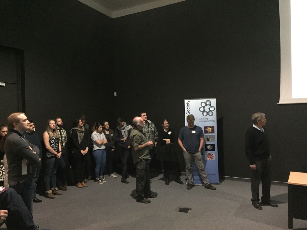 KirstyMEdgar's tweet photo. The 'holding pen' for the flash talk participants! #tms2016 one minute to showcase their work and must be ready to go https://t.co/ZiPbXKhYtb