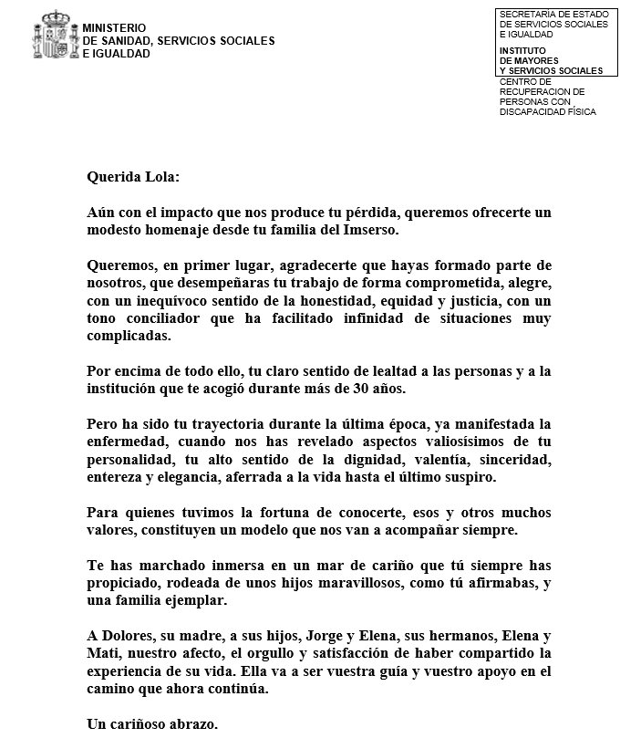 CRMF San Fernando auf Twitter: "Carta de despedida del # 