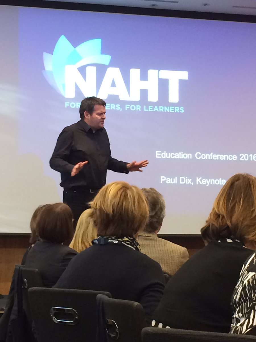 smileydenden's tweet photo. @NAHTnews fantastic start from Paul Dix - change the adult behaviour to change the child's behaviour #NAHT2016 https://t.co/8gId574JXy