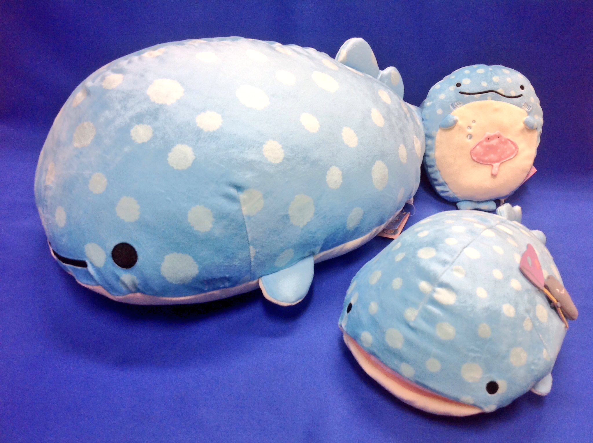 玩具と文具 あさだ على تويتر 新発売 じんべえさんのスーパーもーちもちシリーズ ぬいぐるみs ぬいぐるみm 口開き 特大抱きぐるみ 一度触ると手放せなくなる気持ちよさ 特大抱きぐるみの上に抱きぐるみ ぬいぐるみsとぬいぐるみm口開きの間にこまくらを置い