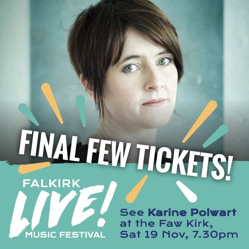 Don't miss #KarinePolwart this Saturday ~ last few tickets available online ticketsource.co.uk/date/285586  #unmissable #livemusic #Falkirk #folk
