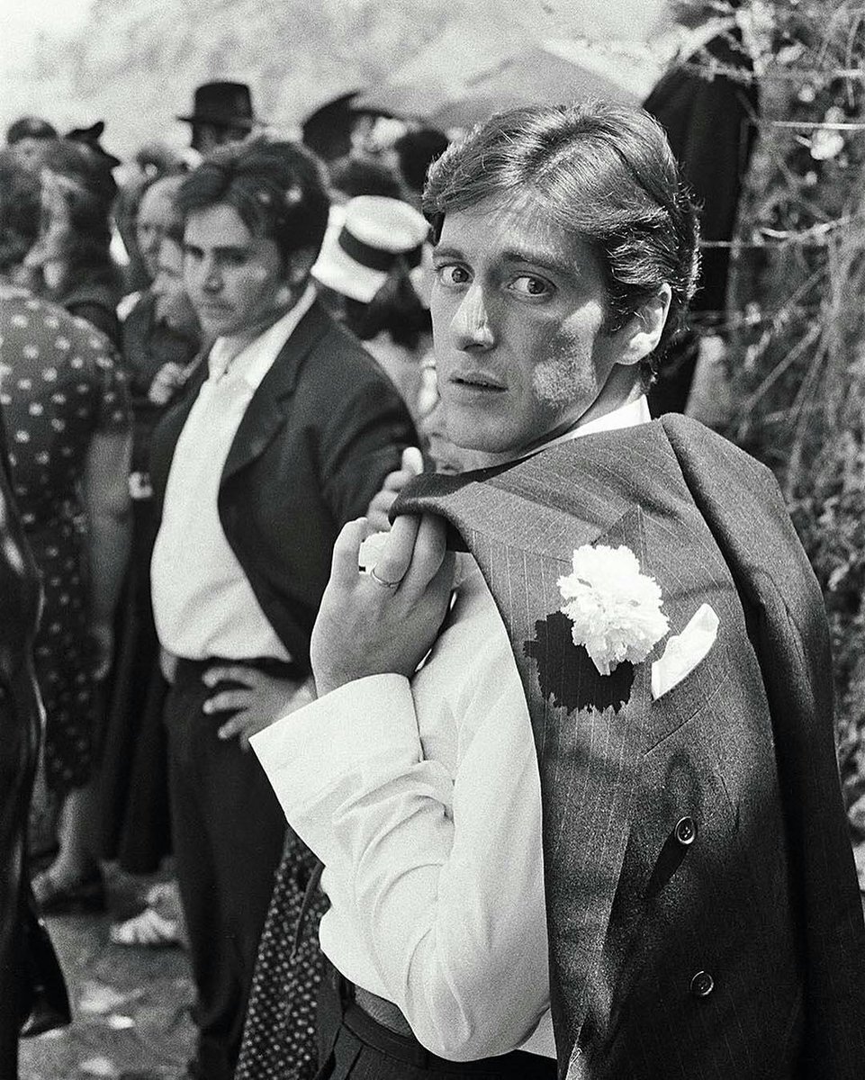 Al Pacino on the set of The Godfather (1972)