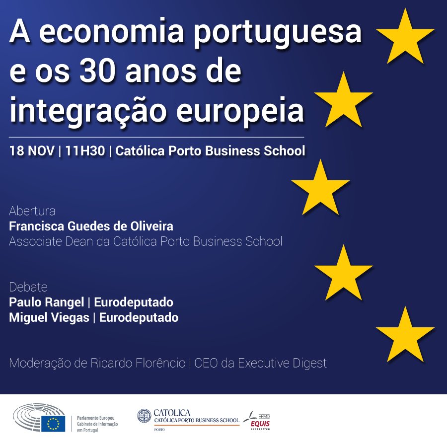 O debate sobre "A economia portuguesa e os 30 anos da integração europeia" tem início marcado para as 11h30.
Inf: catolicabs.porto.ucp.pt/eventos#ea-126…