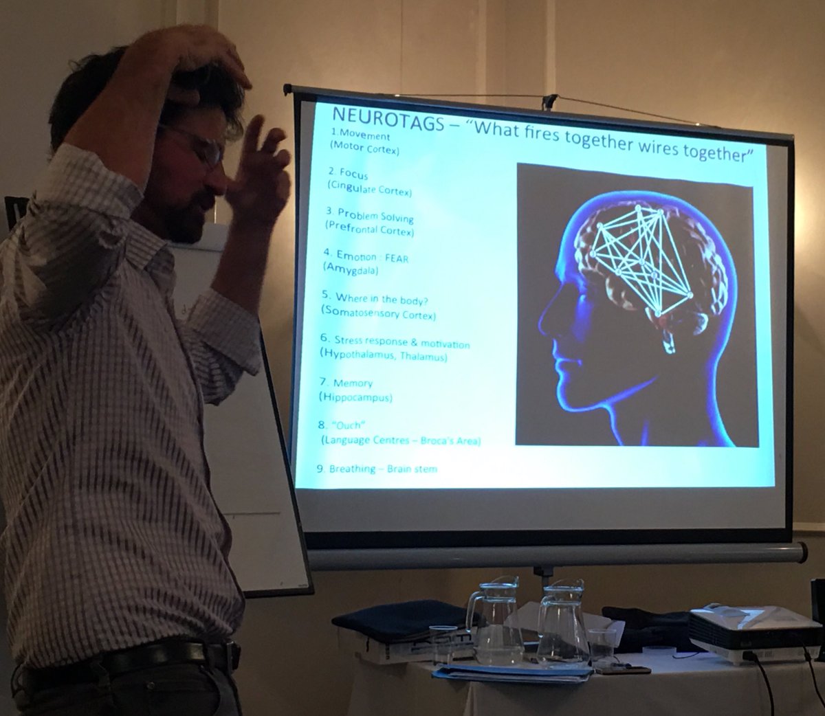 iHealProcess's tweet photo. Day 1: neurotags &amp; pain signatures with Ian Cleary. I wonder what spectacular things Day 2 will hold 🤔 #lightningprocess #cpdconference #lp https://t.co/pGIDTipFcl