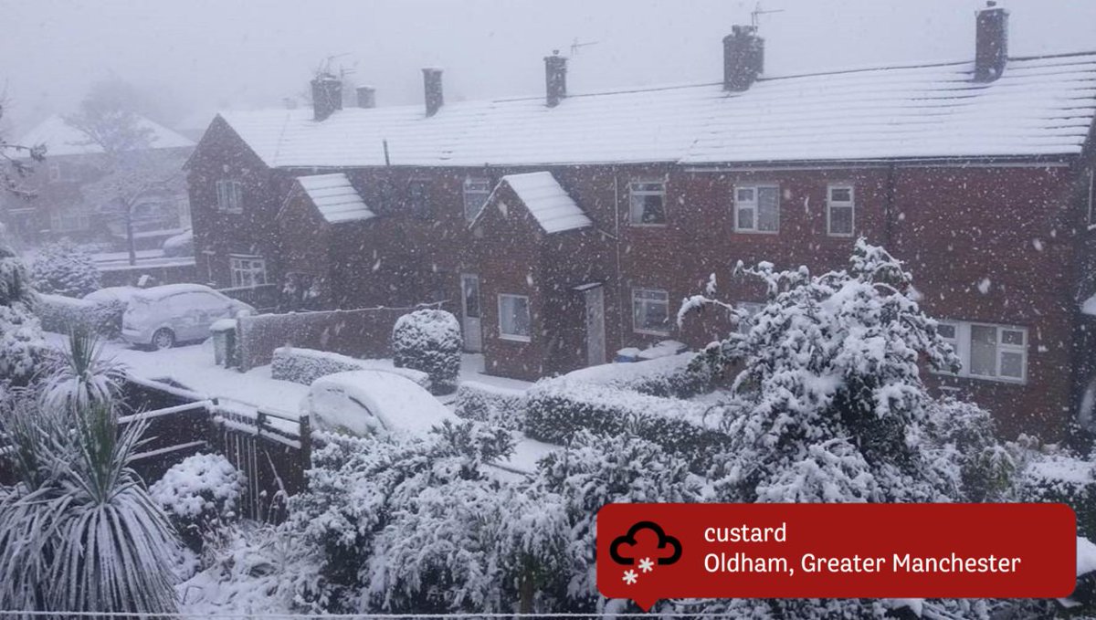 "Snow is falling all around us", this was sent from a weatherwatcher in