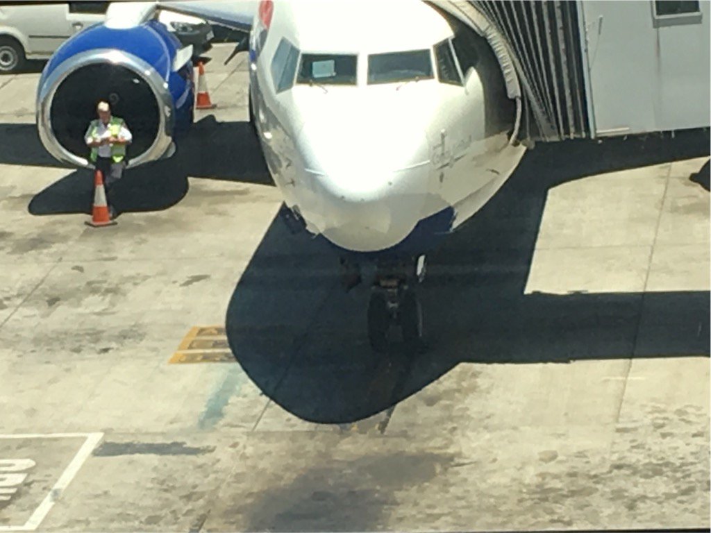 David_Baume's tweet photo. Waiting for that cooling breeze. Preparing @BA 6417 to leave Johannesburg to Cape Town for #iced2016 https://t.co/YbEFWAtS5S