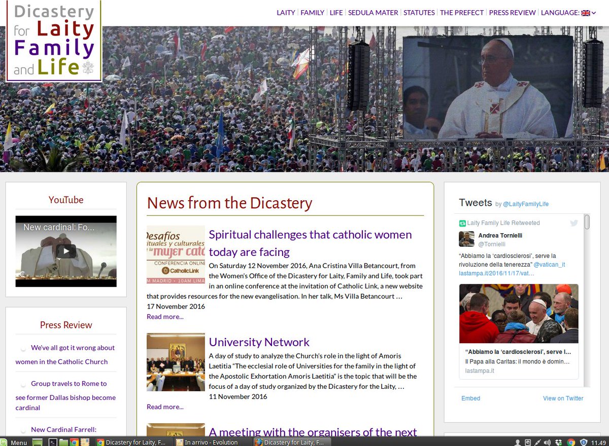 The new website for the Dicastery of Laity, Family and Life is online. Visit laityfamilylife.va <a href="/LaityFamilyLife/">Laity Family Life</a>