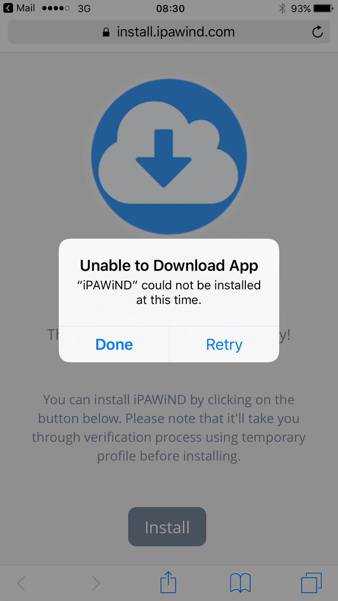 L6HJC_92's tweet photo. @iPAWiND I have tried do download after the app crashes on opening but receive this message.. https://t.co/Zg2Xu5H8sk