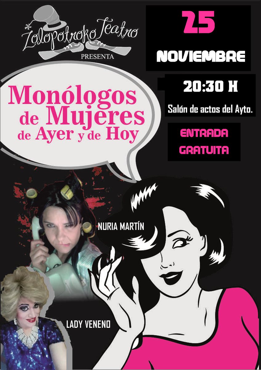 Zolopotroko Teatro presenta: MONÓLOGOS DE MUJERES DE AYER Y DE HOY, 25 nov. a las 20:30 hrs #DiaInternacionalContraLaViolenciaDeGenero