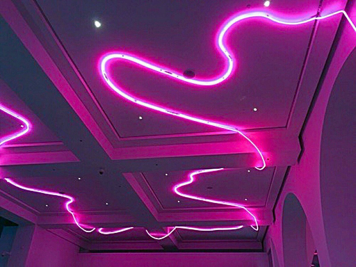 Neon black and pink aesthetic. 