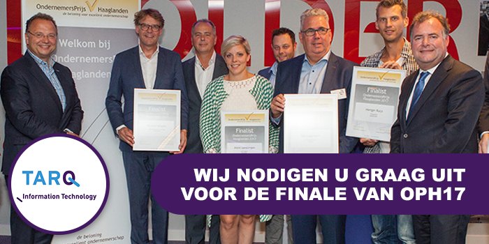 TARQ is genomineerd voor #OPH17. Wij nodigen u graag uit voor de finale op 23 november. Meld u aan via bit.ly/2fnkdwd