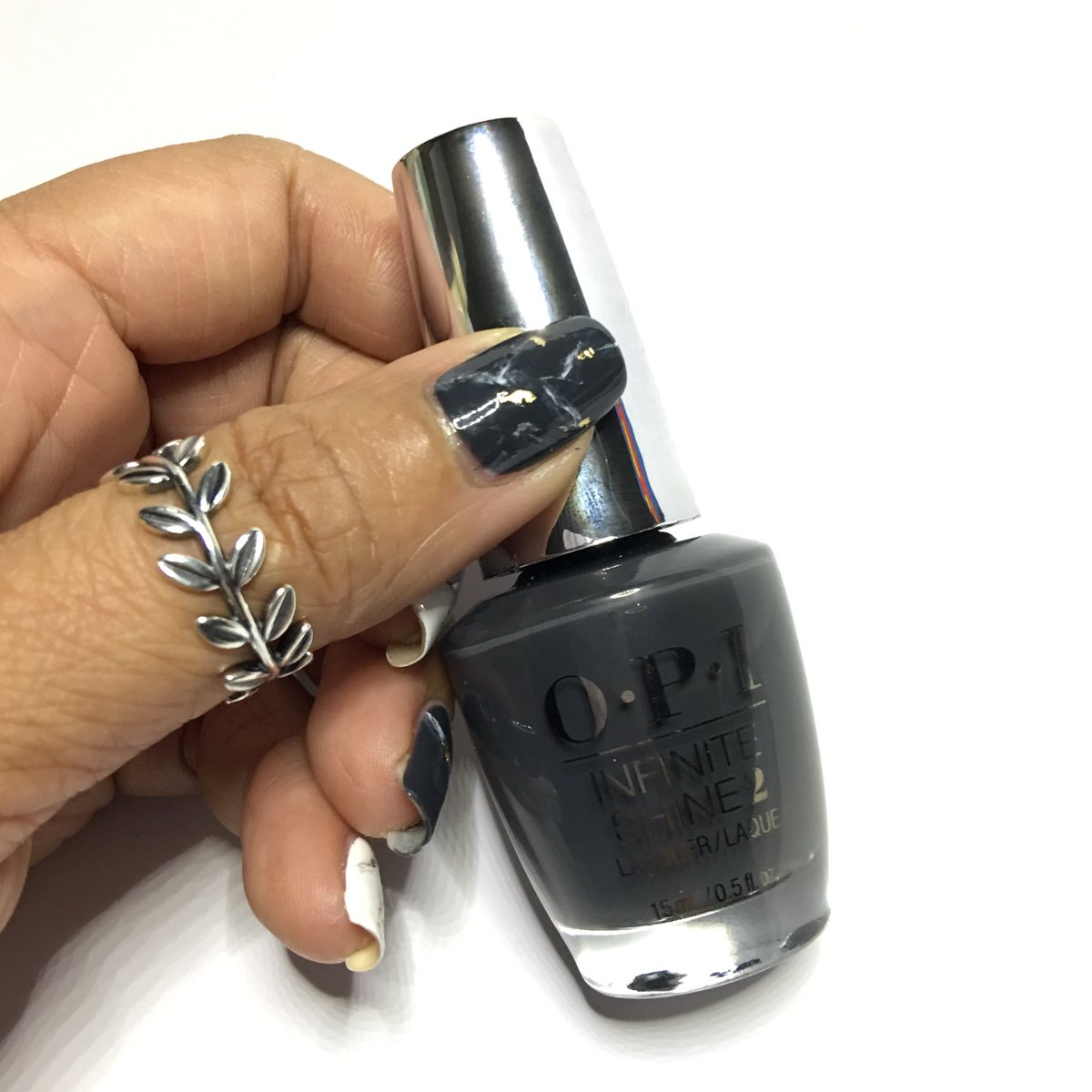 shazrocha's tweet photo. #notd #charcoalgrey #stonemarble #nailart @OPI_PRODUCTS #StrongCoalition #InfiniteShine #OPI #MarbleNails #nails https://t.co/Tszatlz1OC https://t.co/sTJkINdX94