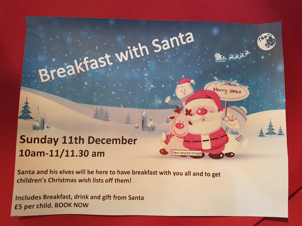 Bring the little ones along 11th December 10am. £5 ticket includes breakfast drink and gift from Santa