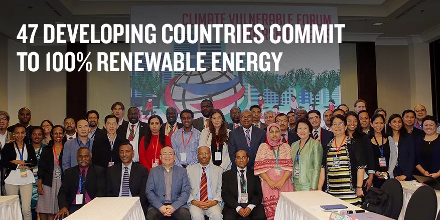 Today 47 countries committed to energize their economies with 100% Renewables. #COP22 #1o5C #ClimateAction