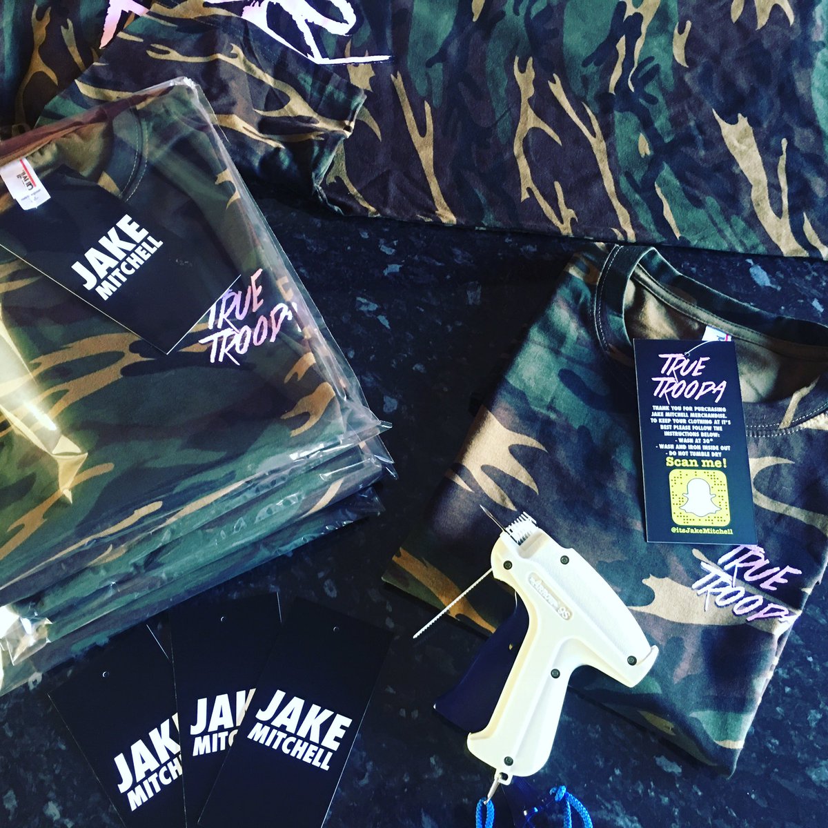 JakeMStore's tweet image. 'True Troopa' camo tees getting ready to be shipped out to you lot 🚀 jakemitchell.bigcartel.com