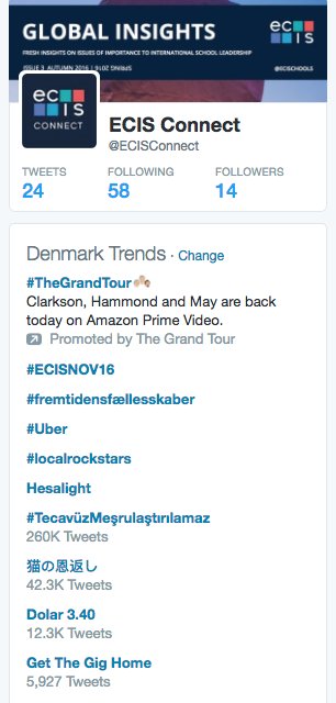 #ECISNOV16 Trending on Twitter Denmark @ECISchools
