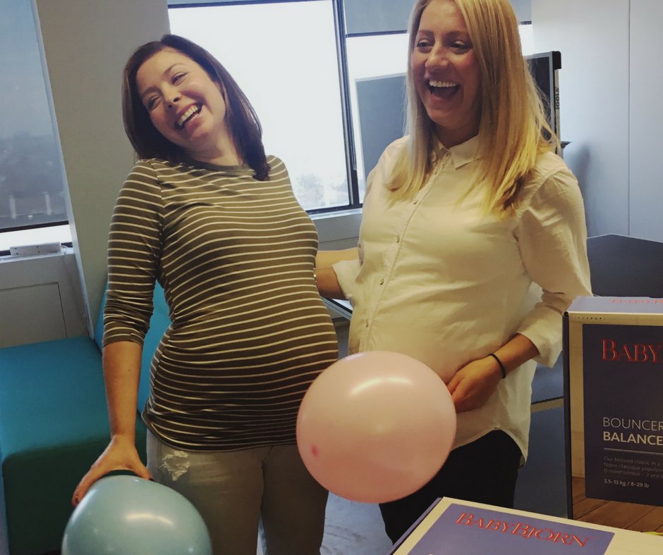 APEXPR's tweet photo. Today's #FeatureFriday goes out to Tara &amp; Anne. Wishing you well on your mat leaves! #babybump #APEXPR https://t.co/9PJ4czGdmb