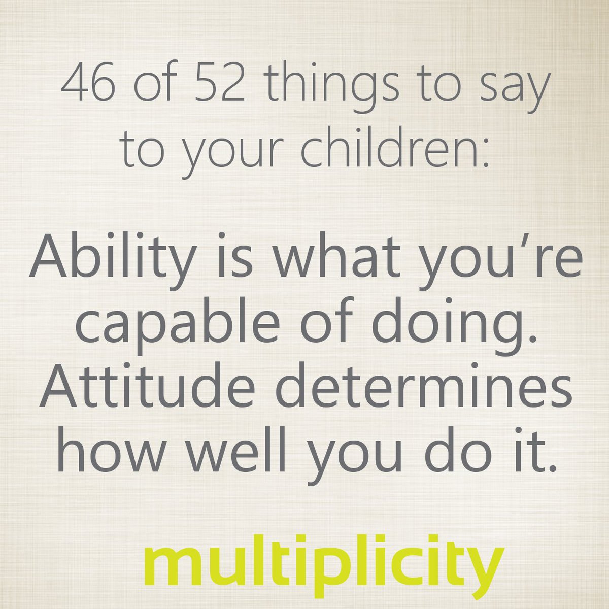 It's all in the attitude...