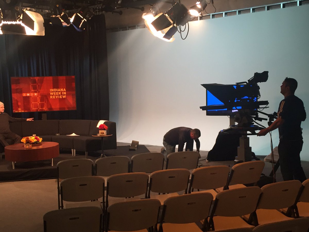 wfyi's tweet image. Setting up for @shellawish's last episode as the host of Indiana Week in Review. Tune in! #Shellabration #IWIR