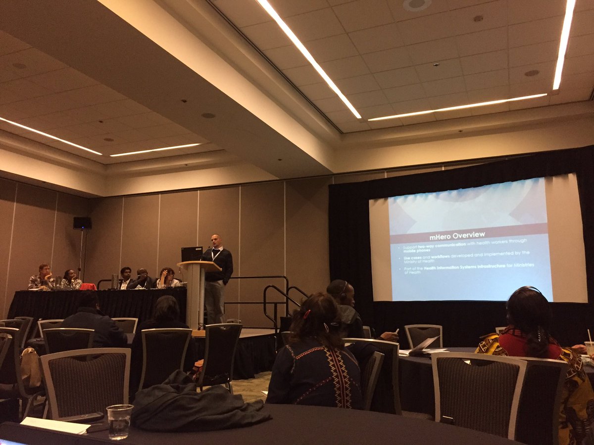 rebeccakohler's tweet photo. #Mhero - a powerful platform that connect #healthworkers #HSR2016 @litlfred shares early design  in #Liberia @IntraHealth @UNICEFinnovate https://t.co/MKUftG3DvD