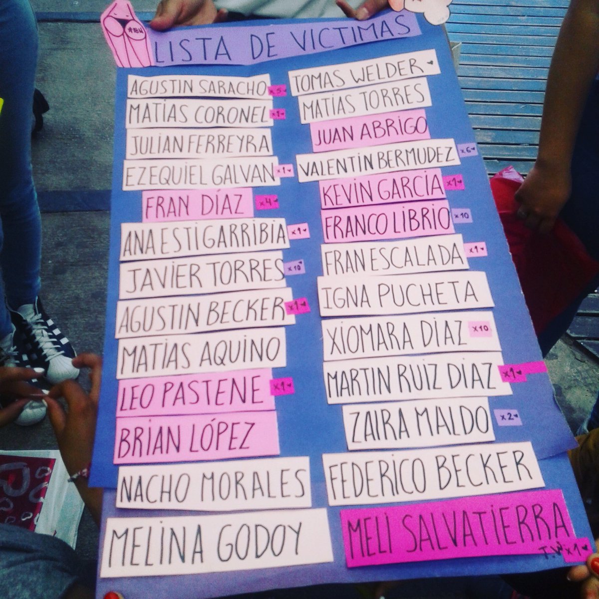 Asuncion_XVI's tweet photo. Si estas en la lista tene cuidado porque los chicos de sexto c quieren tachar todos los nombres 😈😉👉👌🔥 https://t.co/eeUmLOincf