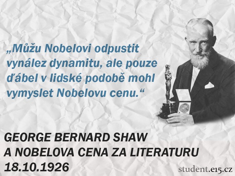 TheStudentTimes's tweet photo. Spisovatel George Bernard #Shaw před 90 lety převzal Nobelovu cenu. Odmítl však finanční odměnu. #throwbackTST https://t.co/8BiGPlIua3