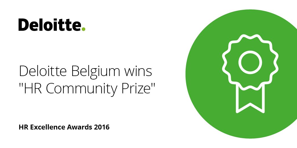DeloitteBelgium's tweet photo. We have won the “HR community prize”at the HR Excellence Award 2016. Thanks to our clients and business partners for their confidence in us! https://t.co/H6xcEbKq62
