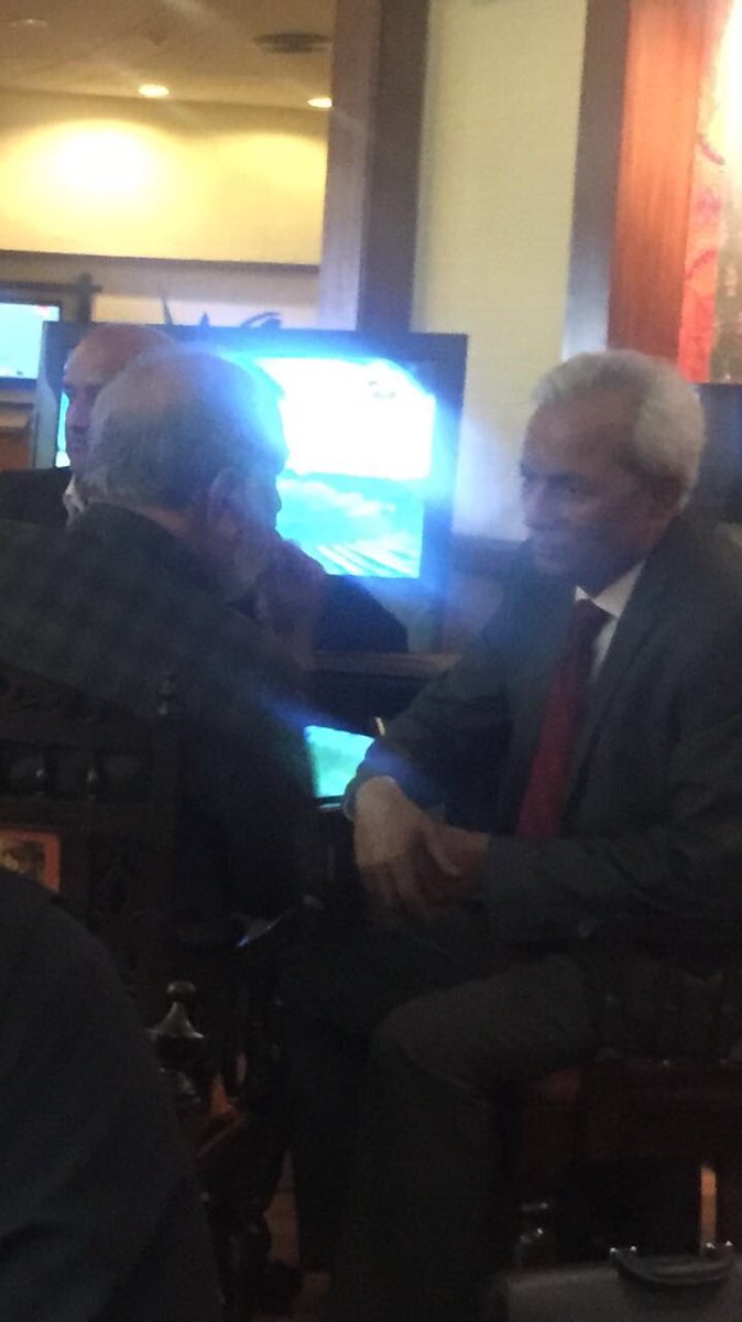 AliHZaidiPTI's tweet photo. This picture taken today at the Rawal lounge, Islamabad would brew up a storm in the media! Guess who PMLN Sen Nihal Hashmi is chatting up! https://t.co/ldH5P7ZKvA