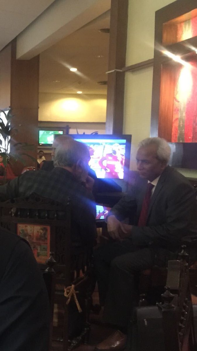 AliHZaidiPTI's tweet photo. This picture taken today at the Rawal lounge, Islamabad would brew up a storm in the media! Guess who PMLN Sen Nihal Hashmi is chatting up! https://t.co/ldH5P7ZKvA