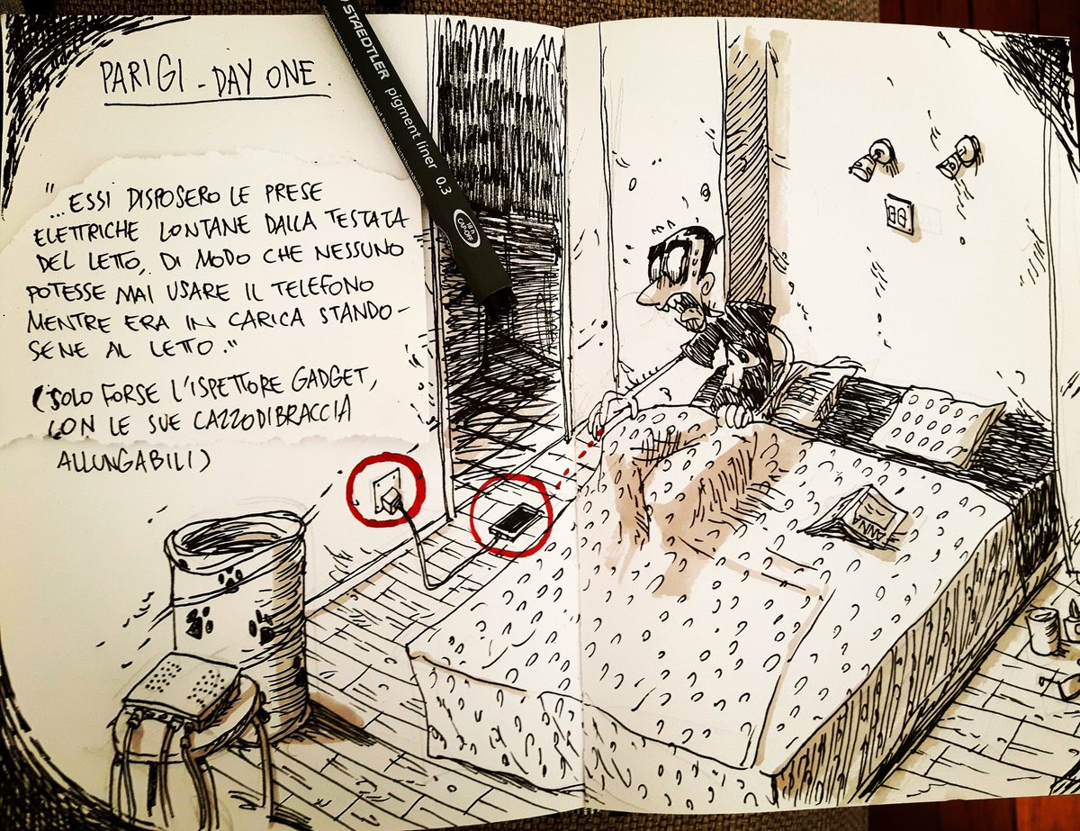 Essi disposero le prese elettriche lontane dalla testata del letto, fosse mai che uno va a dormì senza fasse rode er culo.